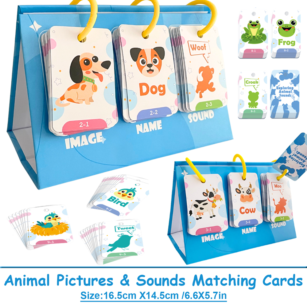 Kids Education Words - 72Pcs Kids Learn Animal Sounds &
