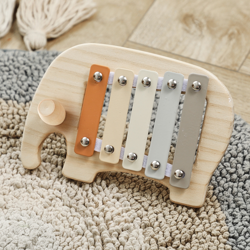 Kids Education Bell - Montessori Wooden 5 Tones Multicolor Xylophone