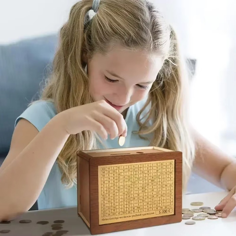 1-4PCS  Wooden Money Savings J - огляд і ціна Kids Education Savings