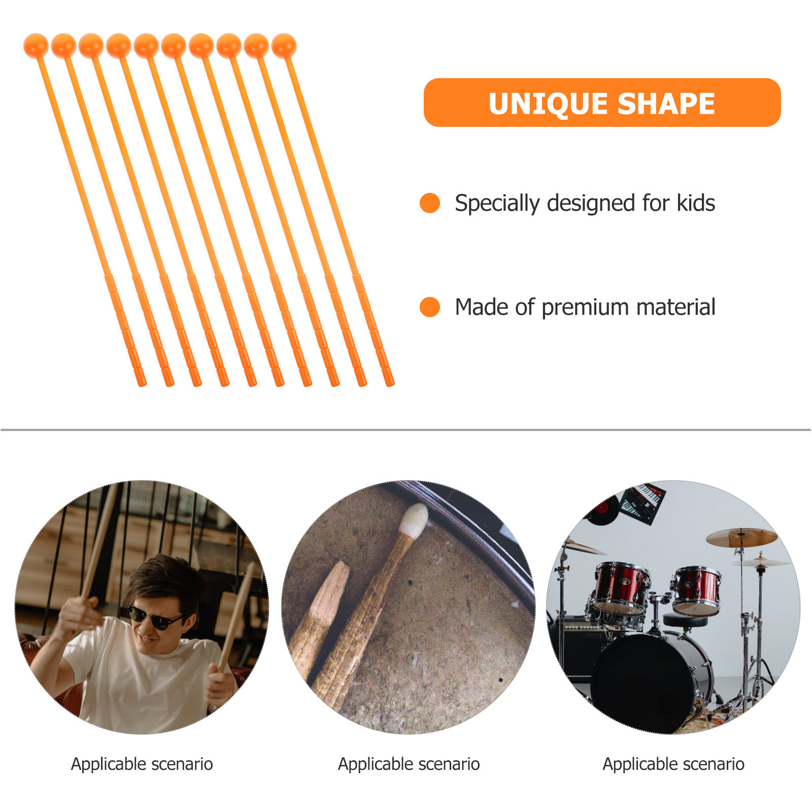 10Pcs Kids Drum Sticks Premium - огляд і ціна Kids Education Material