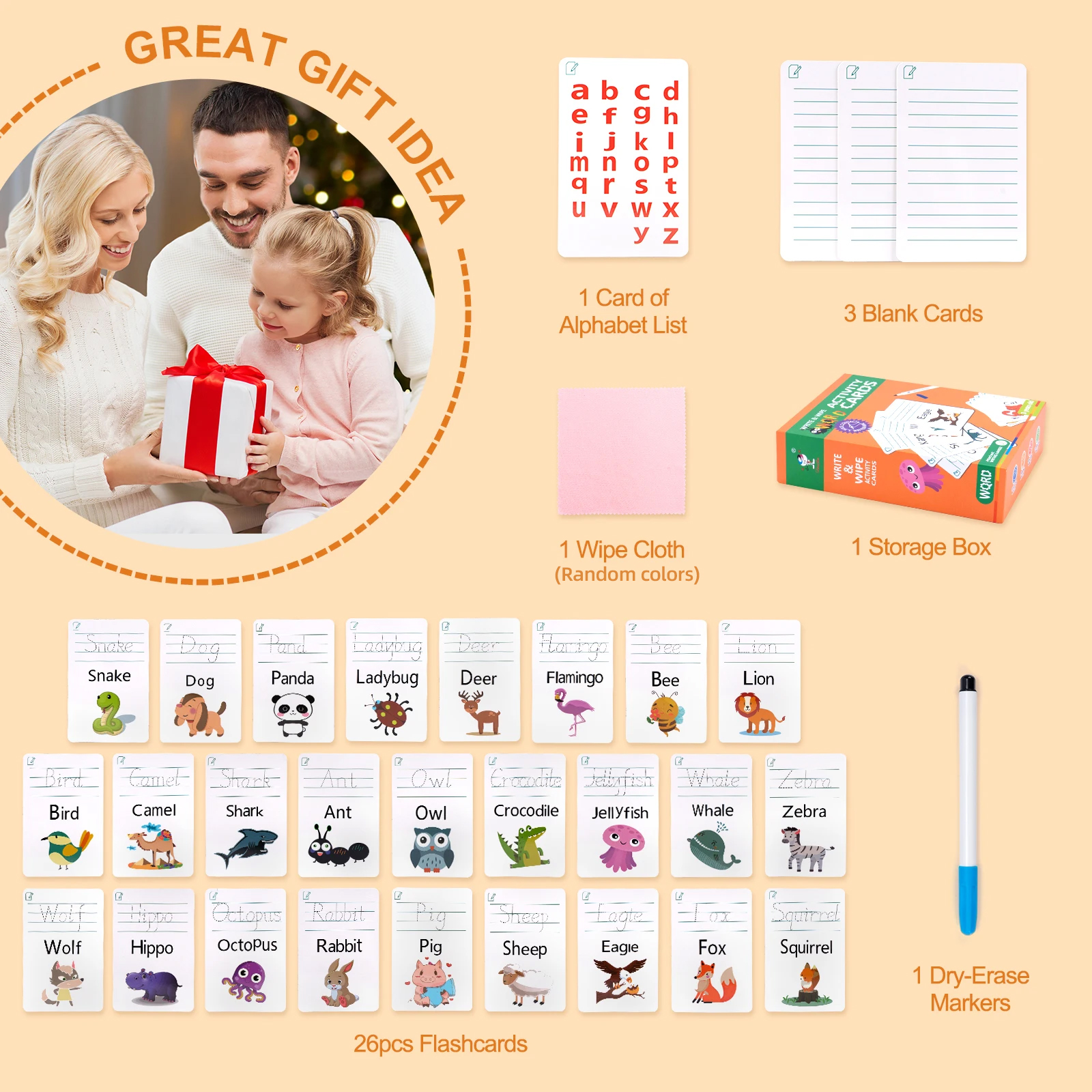 Flash Cards Alphabet Writing T - огляд і ціна Kids Education Words