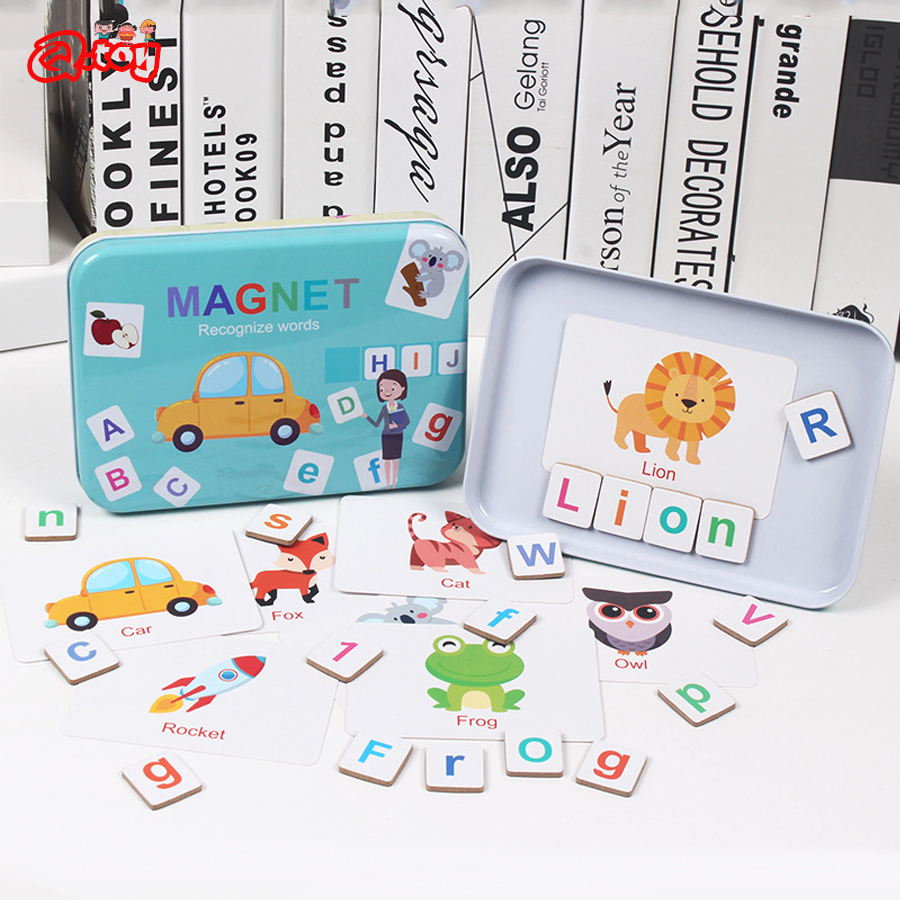 Wooden Puzzle Flash Cards Game - огляд і ціна Kids Education Words