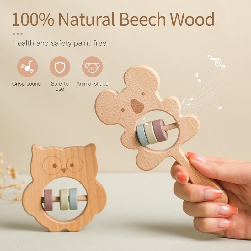 Wooden Rattles for Kids Animal - огляд і ціна Kids Education Bell