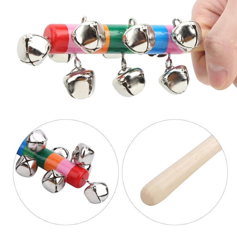 3PCS Rainbow Wooden Jingle Han - огляд і ціна Kids Education Bell